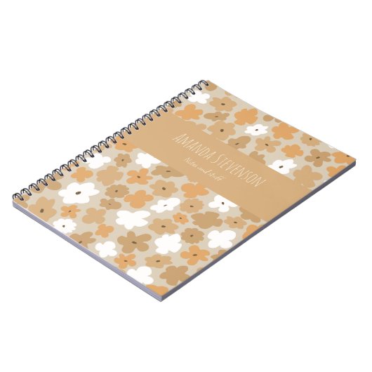 Retro-Blumenmuster-Notebook Notizblock (Linke Seite)