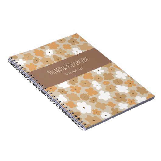Retro-Blumenmuster-Notebook Notizblock (Rechte Seite)