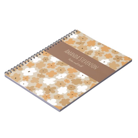 Retro-Blumenmuster-Notebook Notizblock (Linke Seite)