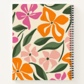 Retro-Blumenmuster Notizblock (Rückseite)