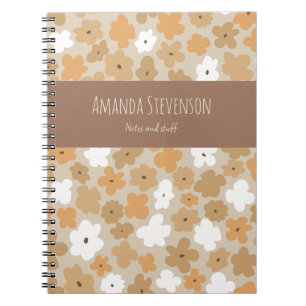 Retro-Blumenmuster-Notizbuch Notizblock