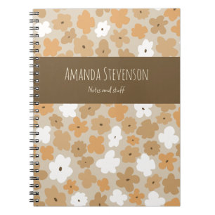 Retro-Blumenmuster-Notizbuch Notizblock