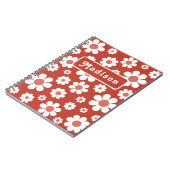 Retro-Blumenmuster personalisiert Notizblock (Linke Seite)