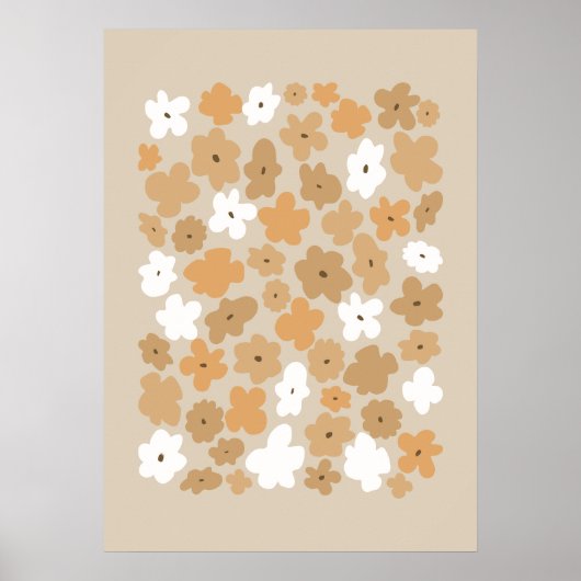 Retro-Blumenmuster Poster (Vorne)