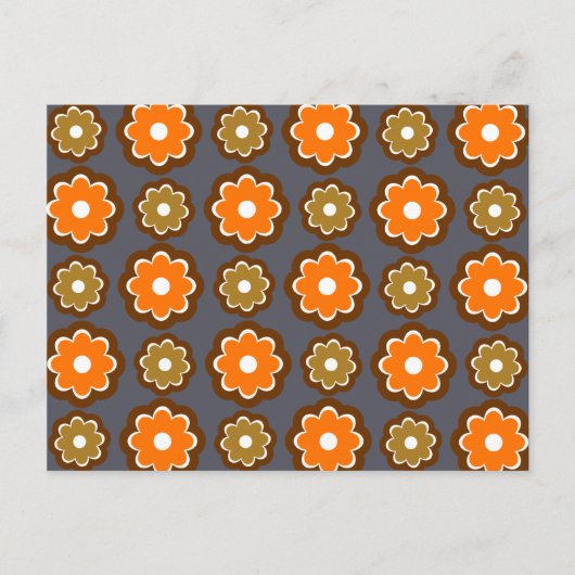 Retro-Blumenmuster Postkarte (Vorderseite)