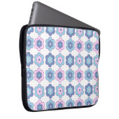 Retro-Blumenmuster (rosa und blau) Laptopschutzhülle (Vorne Rechts)