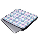 Retro-Blumenmuster (rosa und blau) Laptopschutzhülle (Vorne Knopf)