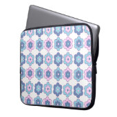 Retro-Blumenmuster (rosa und blau) Laptopschutzhülle (Vorderseite Links)