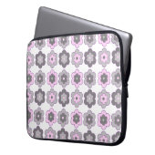 Retro-Blumenmuster (Rosa und Grau) Laptopschutzhülle (Vorderseite Links)