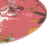 Retro Blumenmuster Schneidebrett (Ecke)