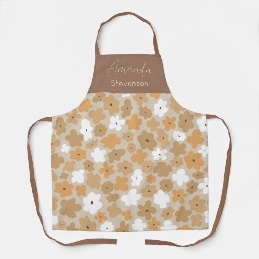 Retro-Blumenmuster Schürze (Vorderseite)