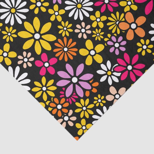 Retro Blumenmuster Seidenpapier (Ausschnitt)