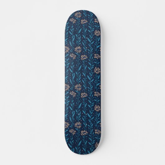 retro Blumenmuster Skateboard (Vorne)