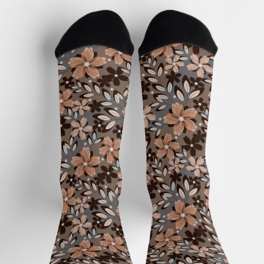 Retro-Blumenmuster. Socken (Oben)