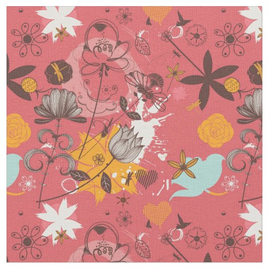 Retro Blumenmuster Stoff (Nahaufnahme)