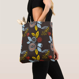 Retro-Blumenmuster Tasche
