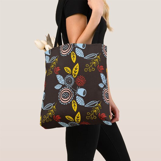 Retro-Blumenmuster Tasche