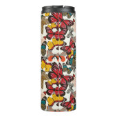 Retro Blumenmuster Thermosbecher (Rückseite)