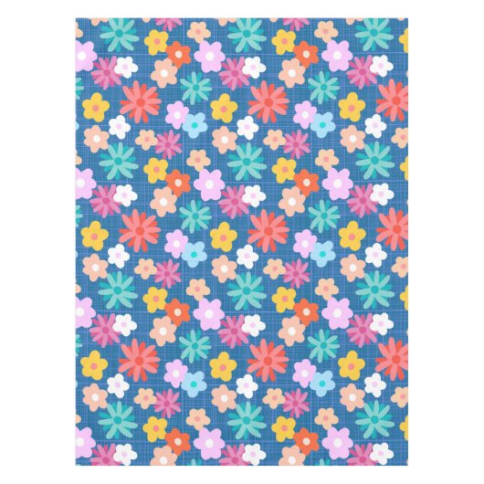 Retro-Blumenmuster Tischdecke (Vorderseite)