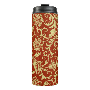 Retro-Blumenmuster: vintage Musterhintergrund. Thermosbecher