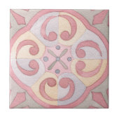 Retro-Blumenmuster Wasserfarben Bohemische Kunstwe Fliese (Vorderseite)