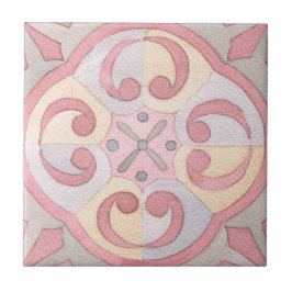 Retro-Blumenmuster Wasserfarben Bohemische Kunstwe Fliese