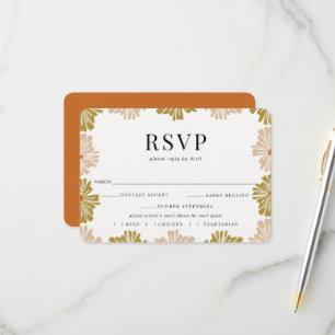 Retro Blumenrahmen Hochzeit RSVP Mahlzeit Wahl Karte