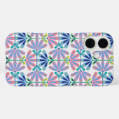 Retro-Blumenreihe Halber Versatz Case-Mate iPhone Hülle (Rückseite (Horizontal))