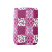 Retro Blumenschädel-Polkapunkt Badematte (Vorderseite Vertikal)