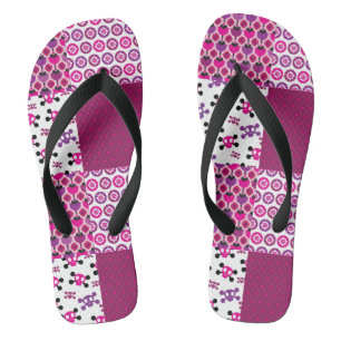 Retro Blumenschädel-Polkapunkt Badesandalen