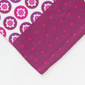 Retro Blumenschädel-Polkapunkt Fleecedecke (Ecke)