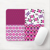Retro Blumenschädel-Polkapunkt Mousepad (Mit Mouse)