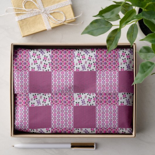 Retro Blumenschädel-Polkapunkt Seidenpapier (Geschenk)