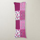 Retro Blumenschädel-Polkapunkt Seitenschläferkissen (Vorderseite Vertikal)