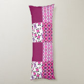 Retro Blumenschädel-Polkapunkt Seitenschläferkissen (Rückseite (Vertikal))