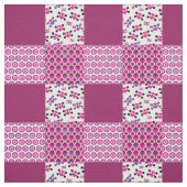 Retro Blumenschädel-Polkapunkt Stoff (Muster)