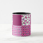 Retro Blumenschädel-Polkapunkt Tasse (Zentrum)