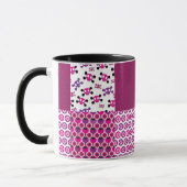 Retro Blumenschädel-Polkapunkt Tasse (Links)