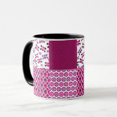 Retro Blumenschädel-Polkapunkt Tasse (Vorderseite Links)