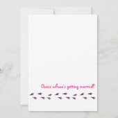 Retro Blumenschale Hot Pink Bridal Dusche Einladun Einladung (Rückseite)