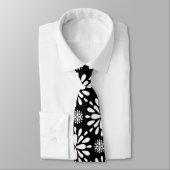 Retro Blumenspritzen-Entwurfs-Krawatte, weiß auf Krawatte (Gebunden)