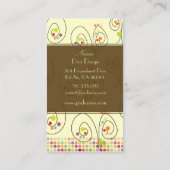 Retro Blumenstrauß/Polka-Punkte/DIY-Hintergrund Visitenkarte (Rückseite)