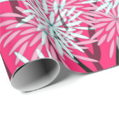 Retro-Blumentapete im asiatischen Stil in rot-weiß Geschenkpapier (Rolleneckpunkt)