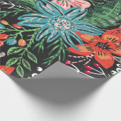 Retro-Blumenverpackungspapier Geschenkpapier (Ecke)