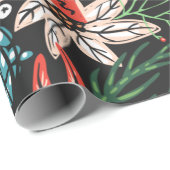 Retro-Blumenverpackungspapier Geschenkpapier (Rolleneckpunkt)