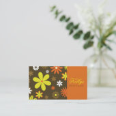 Retro BlumenVisitenkarte Visitenkarte (Stehend Vorderseite)