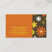 Retro BlumenVisitenkarte Visitenkarte (Rückseite)