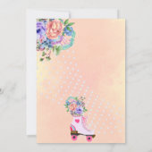 Retro Blumenwalzenlaufbahn boho Babydusche Einladung (Rückseite)