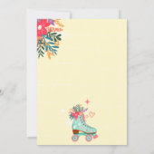 Retro Blumenwalzenlaufbahn boho Babydusche Einladung (Rückseite)