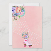Retro Blumenwalzenlaufbahn boho Babydusche Einladung (Rückseite)